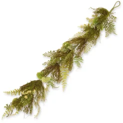 Sale 45 in. Spring Garland with Fern Leaves, Lavender, Leafy Greens Garlands & Swags