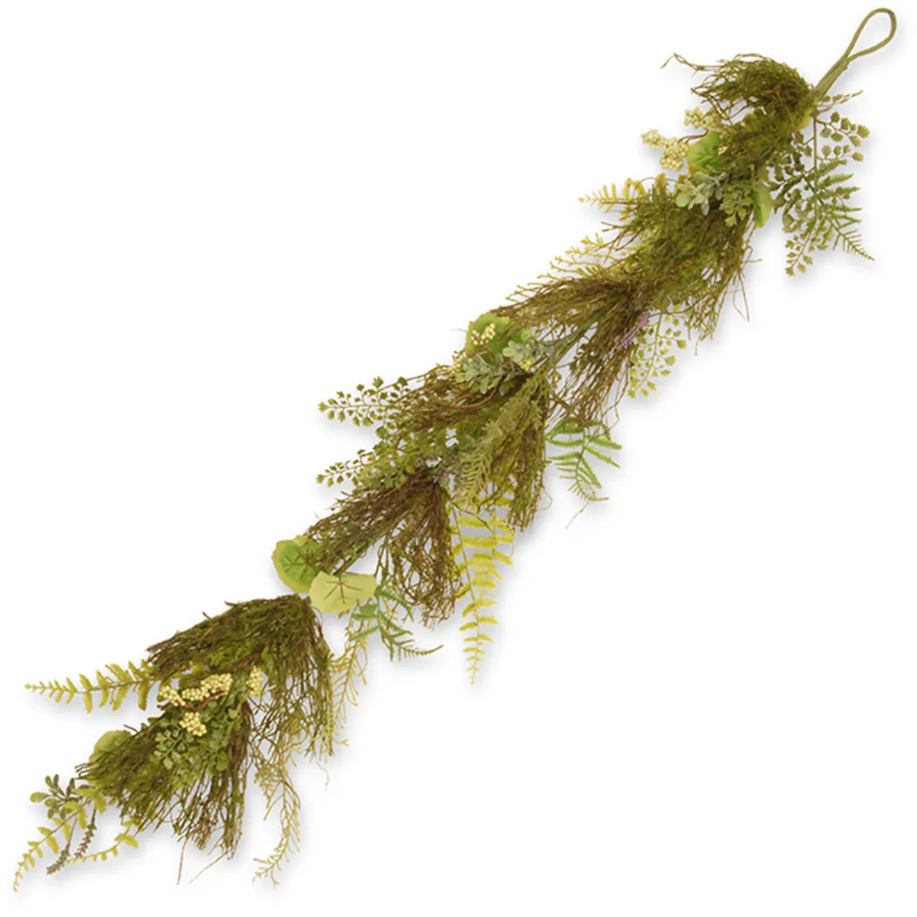 Sale 45 in. Spring Garland with Fern Leaves, Lavender, Leafy Greens Garlands & Swags