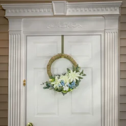 Best 20 in. Spring Hoop Wreath with Dahlia, Peony, and Hydrangea Blooms Wreaths