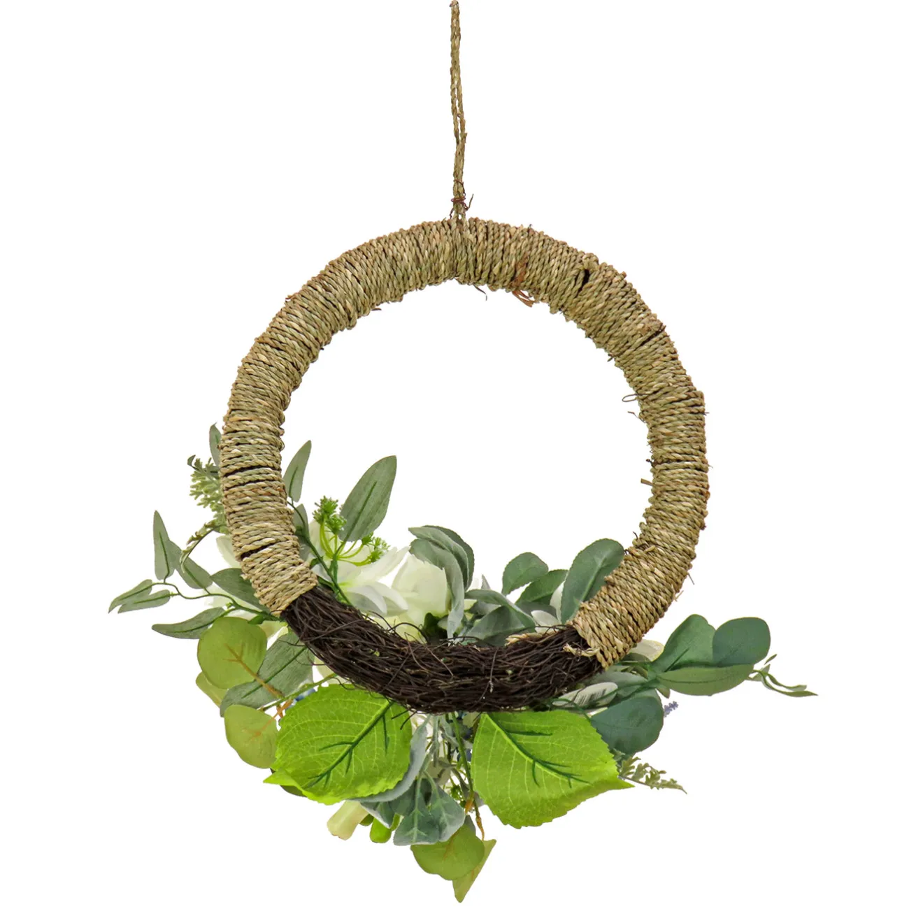 Best 20 in. Spring Hoop Wreath with Dahlia, Peony, and Hydrangea Blooms Wreaths