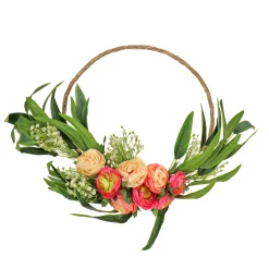 16 in. Spring Hoop Wreath with Eucalyptus and Buttercups Wreaths