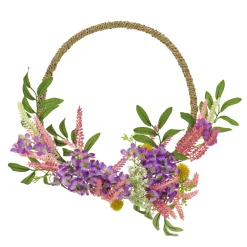 16 in. Spring Hoop Wreath with Lavender and Blossom Wreaths