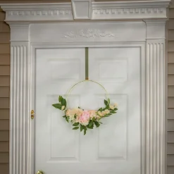 Outlet 18 in. Spring Hoop Wreath with Peony, Rose and Pom Pom Wreaths