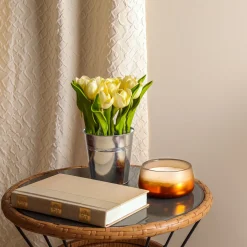 Sale 9 in. Spring Light Yellow Tulip Bouquet Flower Arrangements