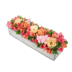 Hot 16 in. Spring Multicolor Handcrafted Floral Window Box Decor Potted Plants