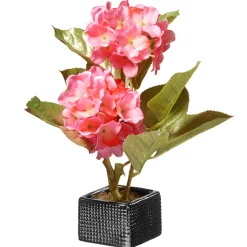 Clearance 10 in. Spring Potted Pink Hydrangeas Flower Pot with Leafy Greens Potted Plants
