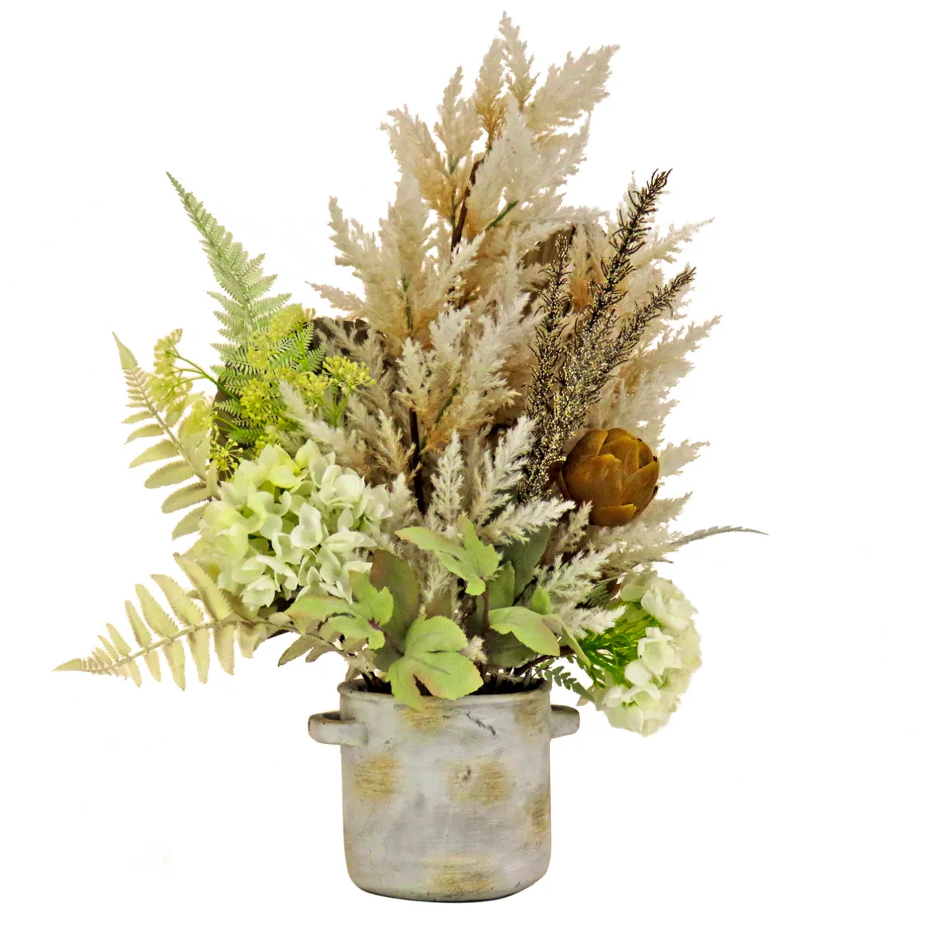 Outlet 33 in. Spring Potted Plant Table Decoration with Hydrangea Blooms, Assorted Palms Potted Plants