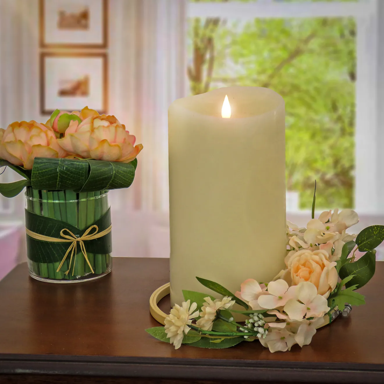 Online 12 in. Spring Table Wreath with Hydrangea and Victorian Rose Wreaths