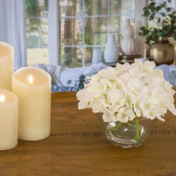 Online 8 in. Spring White Hydrangea Bouquet in Glass Vase Flower Arrangements