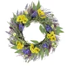 Online 22 in. Spring Wreath with Pansy Blooms, Lavender, and Assorted Blossoms Wreaths