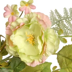 Hot 22 in. Spring Wreath with Assorted Flowers, Fern Fronds, and Leafy Greens Wreaths