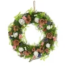 18 in. Spring Wreath with Assorted Flower Blooms, Roses, Seed Pods, Flowing Green Stems Wreaths
