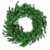Best 18 in. Spring Wreath with Boxwood Flowers, Flowing Green Stems Wreaths