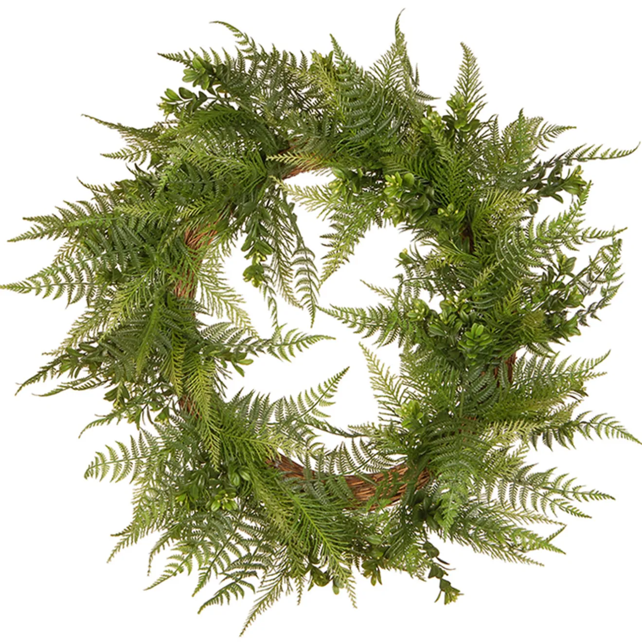 Best 22 in. Spring Wreath with Boston Fern Leaves Wreaths