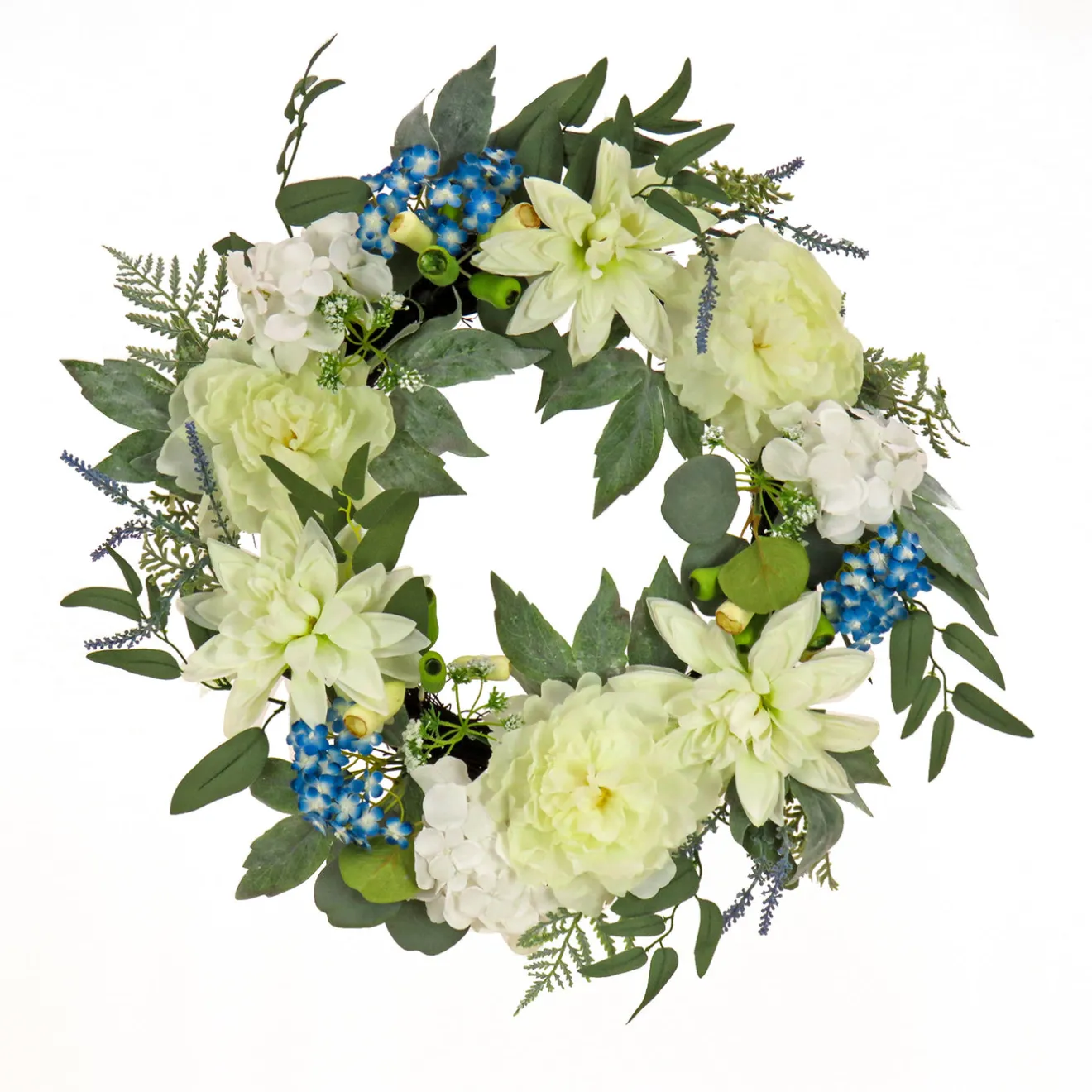 Best 24 in. Spring Wreath with Dahlia, Peony, and Hydrangea Blooms Wreaths