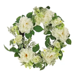 Discount 22 in. Spring Wreath with Daisy, Peony, and Buttercup Blooms Wreaths