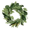 Clearance 22 in. Spring Wreath with Eucalyptus Leaves, Magnolia Blooms, Flowing Green Stems Wreaths