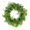 Sale 24 in. Spring Wreath with Ivy, Fern Leaves, Seed Pods, and Flowing Green Stems Wreaths