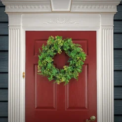 Sale 24 in. Spring Wreath with Ivy, Fern Leaves, Seed Pods, and Flowing Green Stems Wreaths