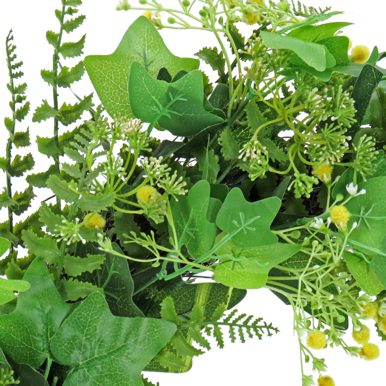 Sale 24 in. Spring Wreath with Ivy, Fern Leaves, Seed Pods, and Flowing Green Stems Wreaths