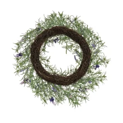 Discount 19 in. Spring Wreath with Lavender and Rosemary Wreaths