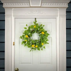 Discount 22 in. Spring Wreath with Lemons, Flower Blooms, Leafy Greens Wreaths
