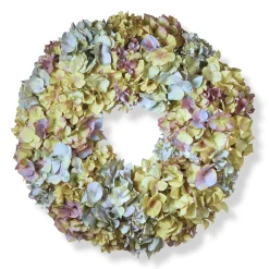 New 19 in. Spring Wreath with Mixed, Colorful Hydrangea Blooms Wreaths