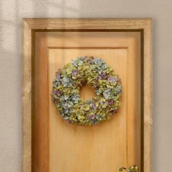 New 19 in. Spring Wreath with Mixed, Colorful Hydrangea Blooms Wreaths