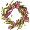 20 in. Spring Wreath with Purple Daisy Blooms, Lavender Flowers, and Leafy Greens Wreaths