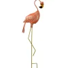 Outlet 33 in. Standing Peach Flamingo Metal Lawn Decoration Outdoor Decor