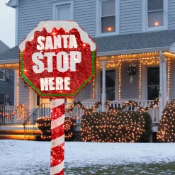 New 60 in. Stop Sign Decoration with LED Lights Yard Decorations