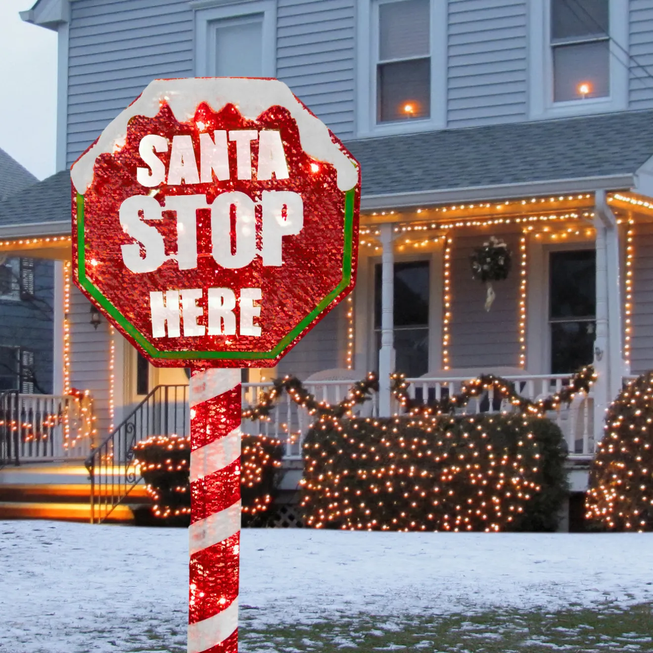 New 60 in. Stop Sign Decoration with LED Lights Yard Decorations