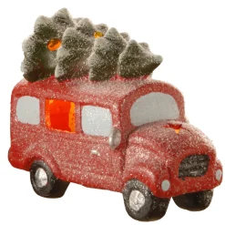 Sale 7 in. Terracotta Holiday Truck with Warm White LED Lights Decorative Accents