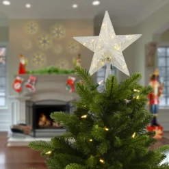 Discount 10 in. Tree Top Star for Artificial Trees with Dual Color Lights Tree Toppers