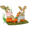 Sale 14 in. Two Bunnies on Carrot Seesaw Table Decoration Table Decorations