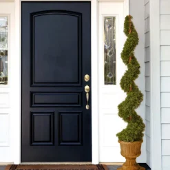 Sale 60 in. Upright Juniper Spiral Topiary Tree in a Decorative Urn Topiaries & Shrubs