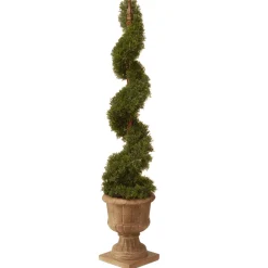 Online 48 in. Upright Juniper Spiral Topiary Tree in a Decorative Urn Topiaries & Shrubs