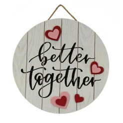 Clearance 12 in. Valentine's 'Better Together' Hanging Wall Decoration Decorations