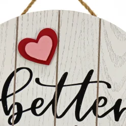 Clearance 12 in. Valentine's 'Better Together' Hanging Wall Decoration Decorations