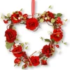 20 in. Valentine's Floral Heart Red Roses Wreath Wreaths