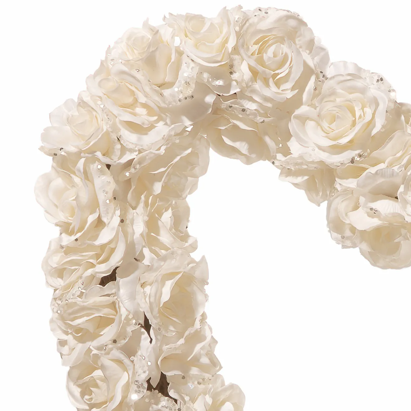 Hot 20 in. Valentine's Floral Heart White Roses Wreath Wreaths