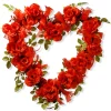 Outlet 16 in. Valentine's Floral Heart Rose Wreath Wreaths