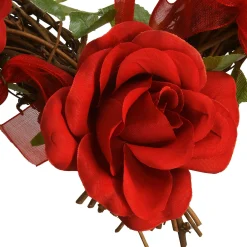 Outlet 16 in. Valentine's Floral Heart Rose Wreath Wreaths