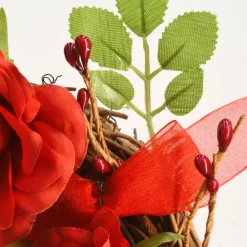 Outlet 16 in. Valentine's Floral Heart Rose Wreath Wreaths