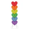 63 in. Valentine's Stacked Rainbow Hearts Decoration with LED Lights Decorations