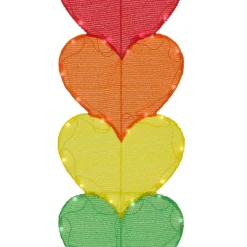 63 in. Valentine's Stacked Rainbow Hearts Decoration with LED Lights Decorations