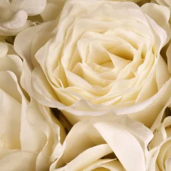 Best 18 in. Valentine's White Roses and Hydrangea Blooms Floral Wreath Wreaths