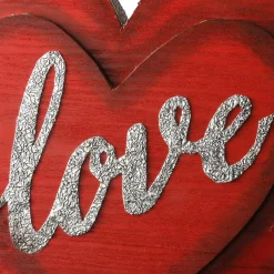 Online 14 in. Valentine's Wooden Heart Hanging Decoration Decorations