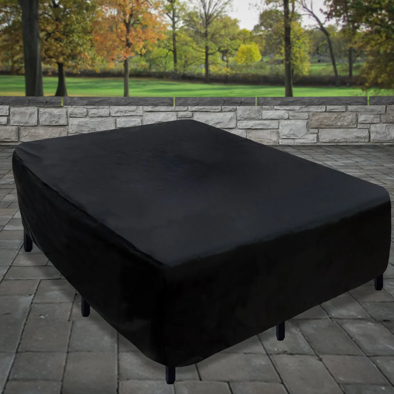 Clearance 76 in. Waterproof Patio Furniture Cover with Rope and Metal Buckles Outdoor Decor