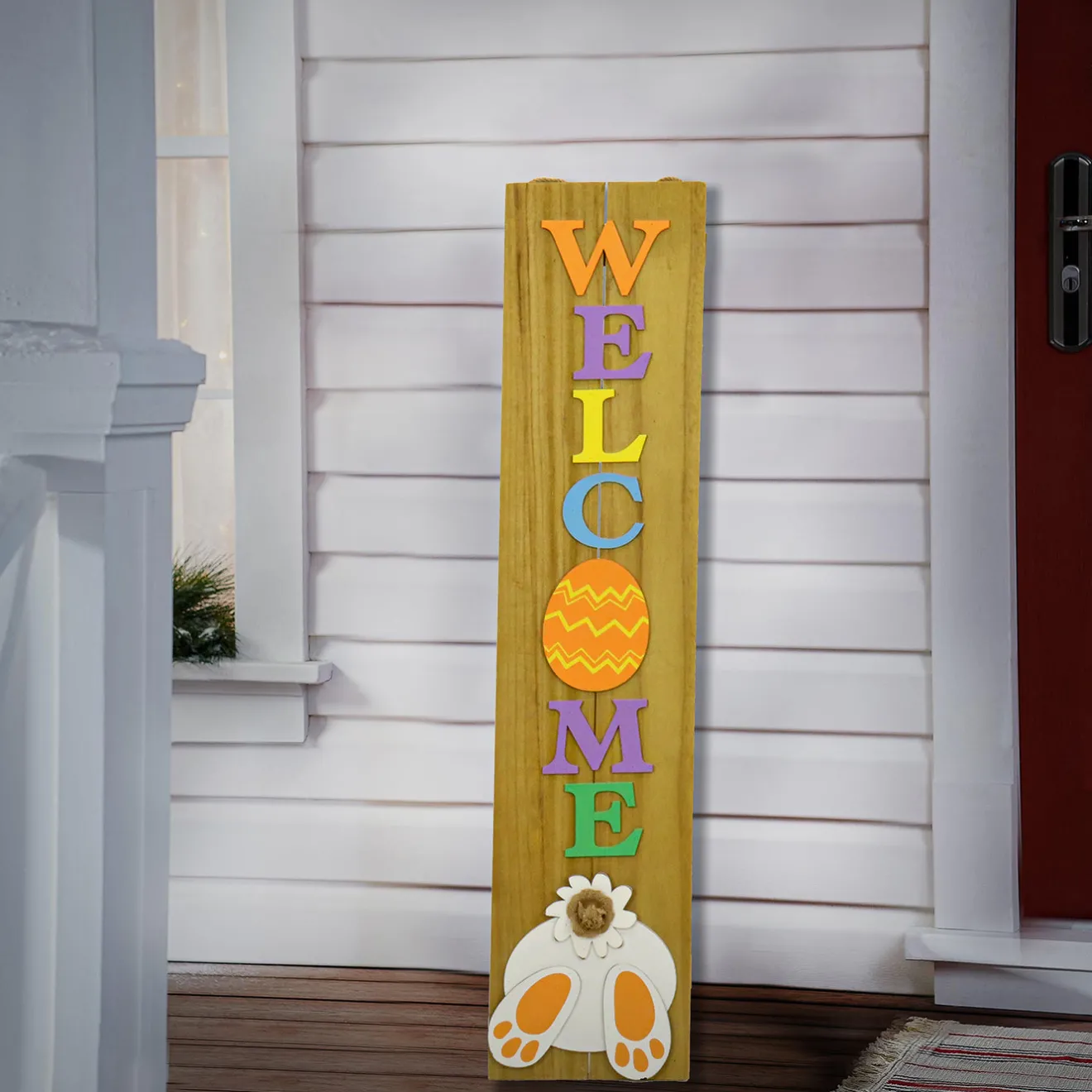Best 43 in. Welcome Easter Sign Porch Decoration Outdoor Decorations